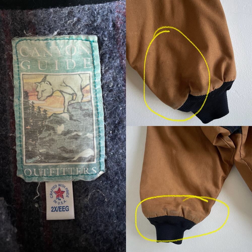Vtg 90s Canyon Guide Outfitters Bomber Jacket / 2XL Blanket Lined Western Floral - Picture 9 of 11